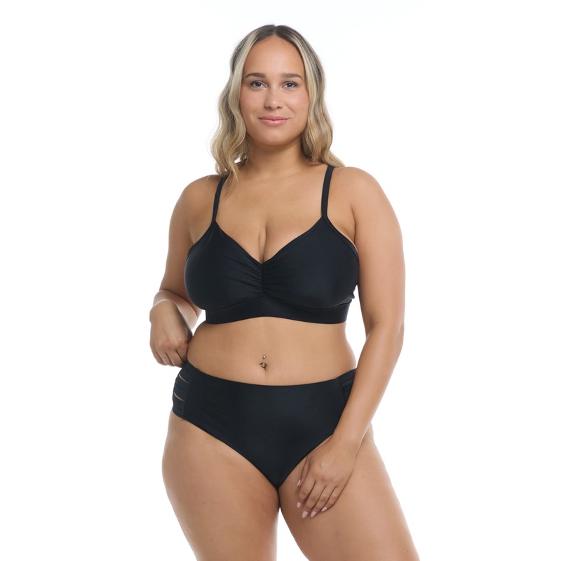 Smoothies Drew Plus Size Bikini Top –  Black