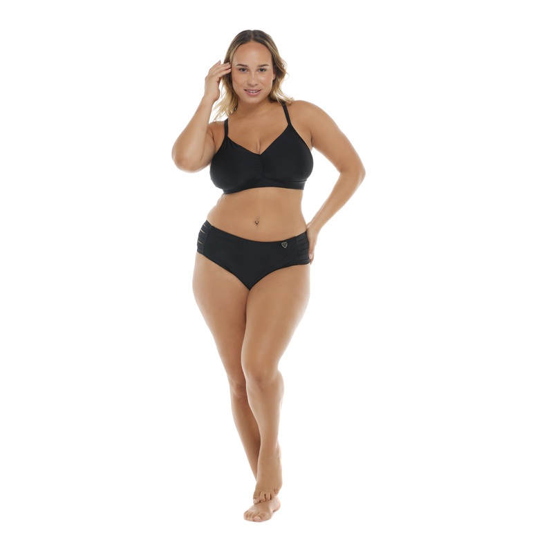 Smoothies Retro Plus Size Swim Bottom – Black