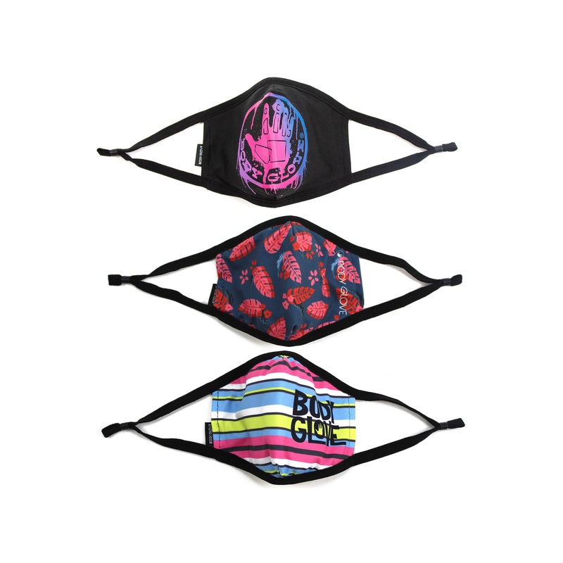 Women’s 3-Piece Face Mask Set – Logo, Palm, Stripes