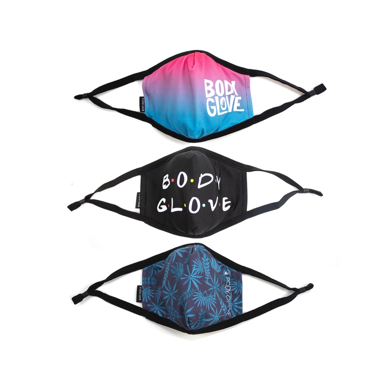 Women’s 3-Piece Face Mask Set – Ombre, Logo Print, Palm