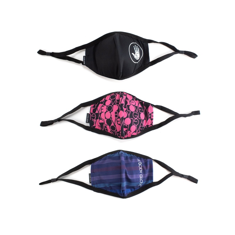 Women’s 3-Piece Face Mask Set – Solid, Stripe, Logo Print