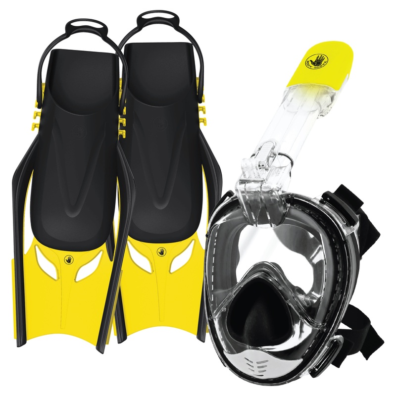 Aire Free Breath Mask/Snorkel/Fins Complete Set – Black