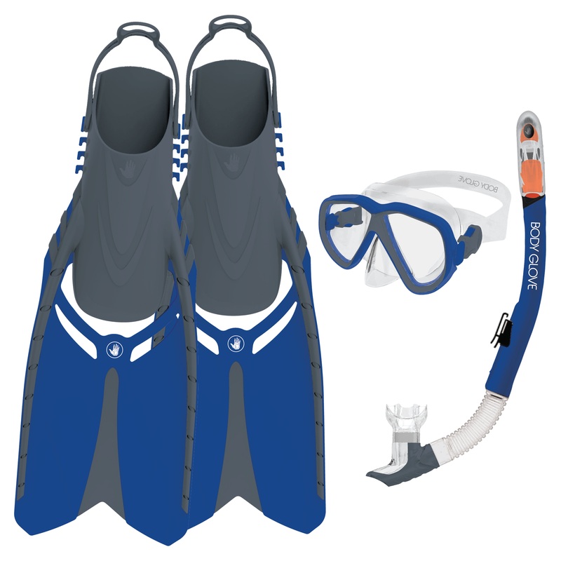 Azores Mask/Snorkel/Fins Complete Set – Blue/Grey