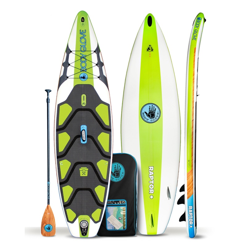 Raptor+ 10’8″ Inflatable Paddle Board – Green/Wood