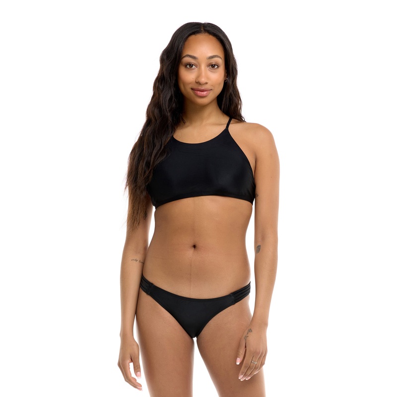 Smoothies Alesha High Neck Bikini Top – Black
