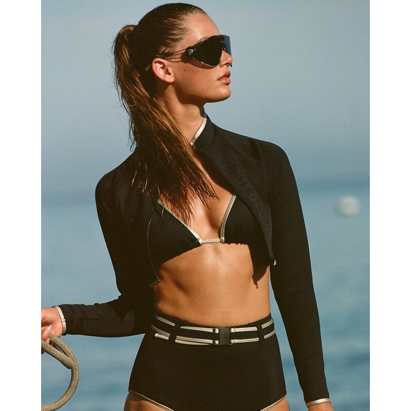 Undersea Modern Love Crop Rashguard – Black Gold