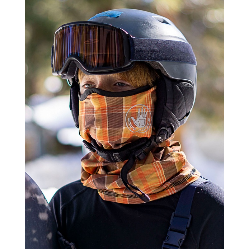 2-Pack Men’s Warming Gaiter Face Masks – Black/Orange/Brown