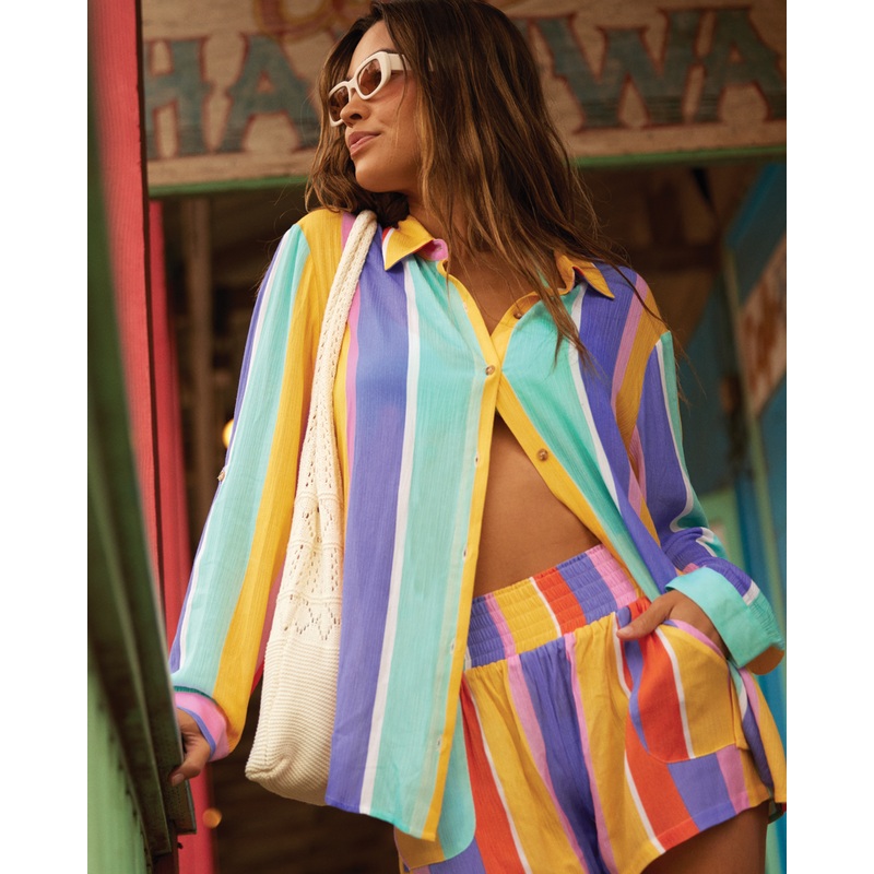 Floret Ode Loose Fit Shirt – Multi / Floret Stripe