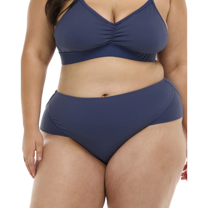 Ibiza Coco Plus Size High Waisted Bikini Bottom – Dusk