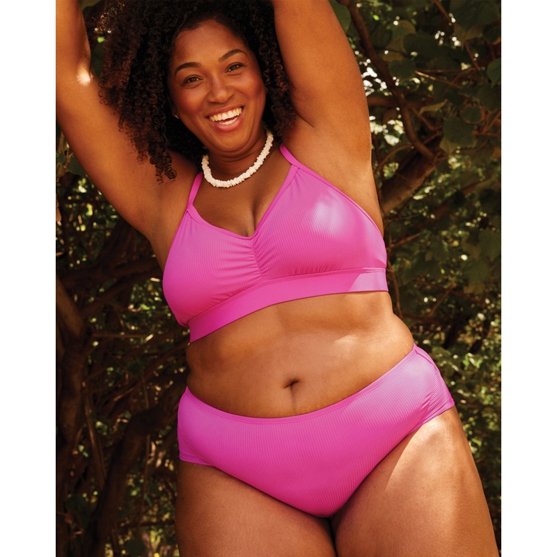 Ibiza Drew Plus Size Fixed Triangle Bikini Top – Fuchsia
