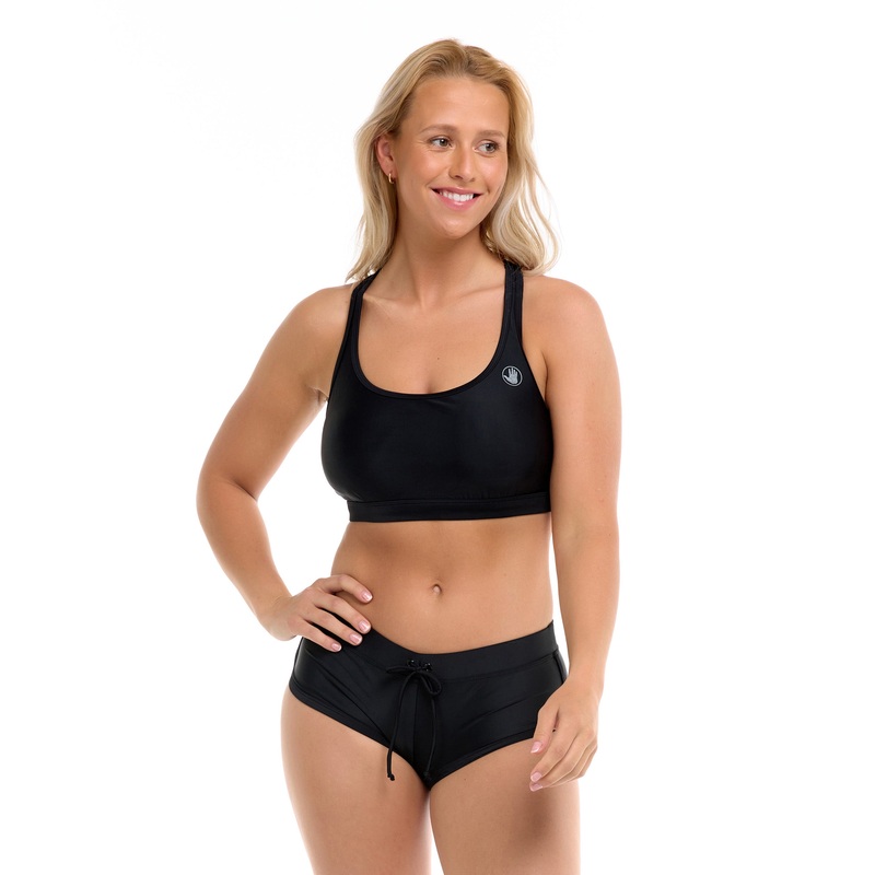 Smoothies Equalizer D/DD Cross-Over Sports Bra – Black