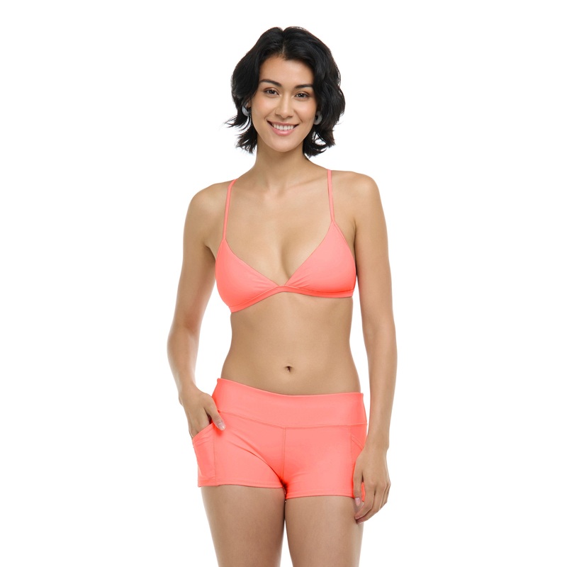 Smoothies Evelyn Fixed Triangle Bikini Top – Coral