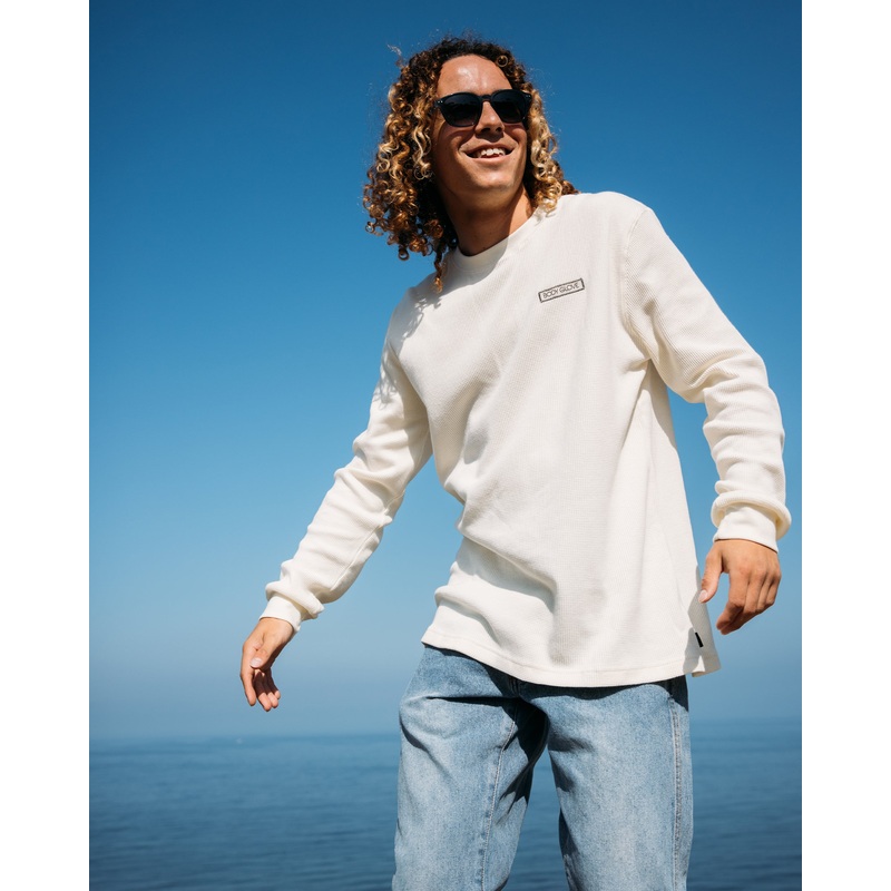 Chasin Swells Waffle Weave Thermal – Vanilla Fog
