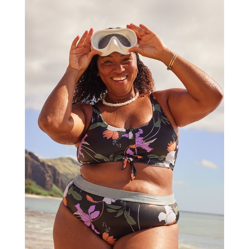 Dreamy Kate Plus Size Scoop Bikini Top – Black / Dreamy