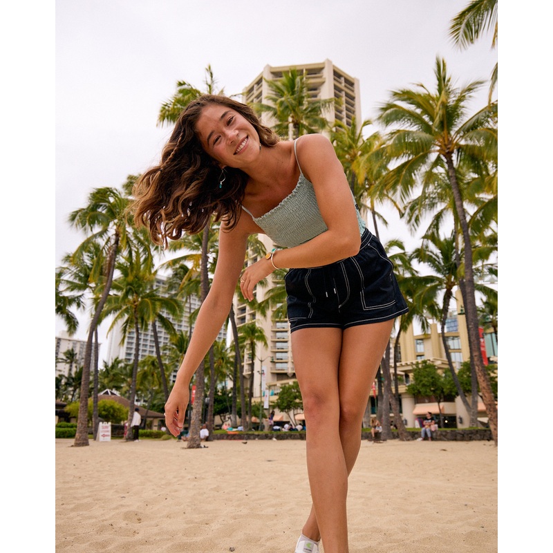 Edilee Elastic Waist Shorts – Black
