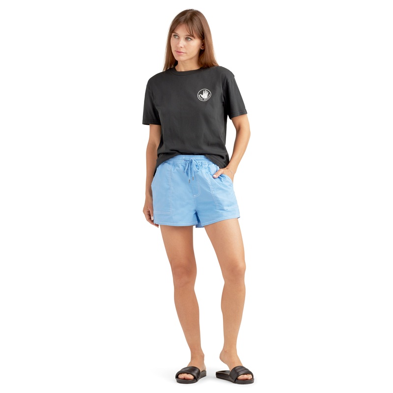 Edilee Elastic Waist Shorts – Blue