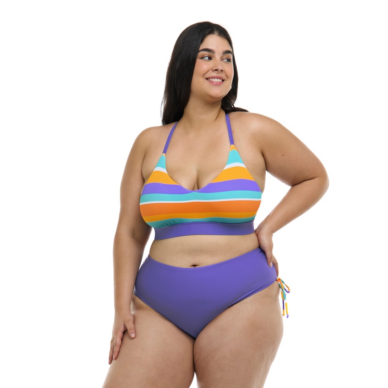 Harmony Ruth Plus Size Fixed Triangle Swim Top – Multi / Harmony