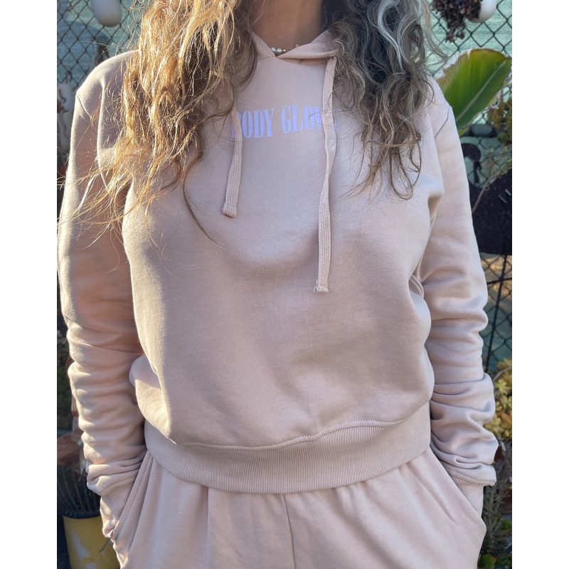 Laid Back Cropped Hoodie – Mushroom