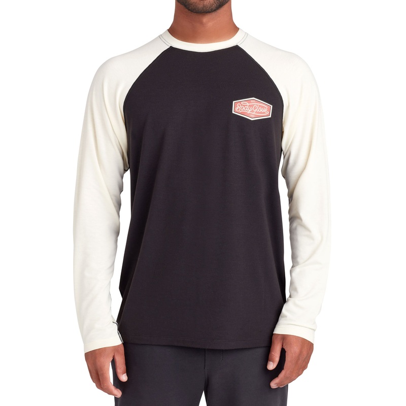 Long-Sleeved Raglan UPF 50+ T-Shirt – Black/White