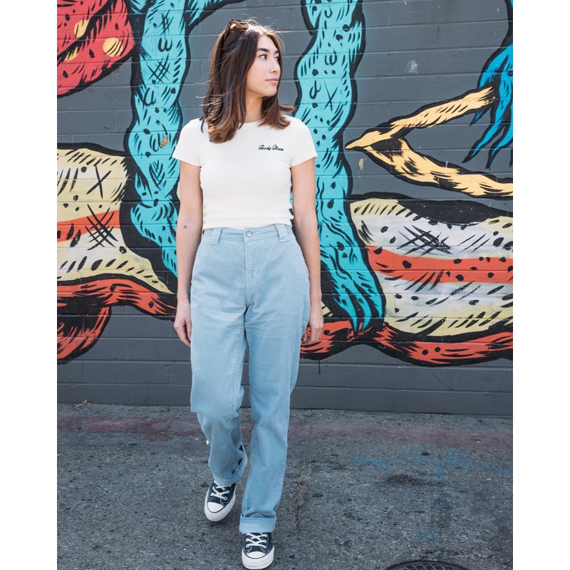 Lost In Time Cord Mid-Rise Relaxed Fit Pant – Cloud