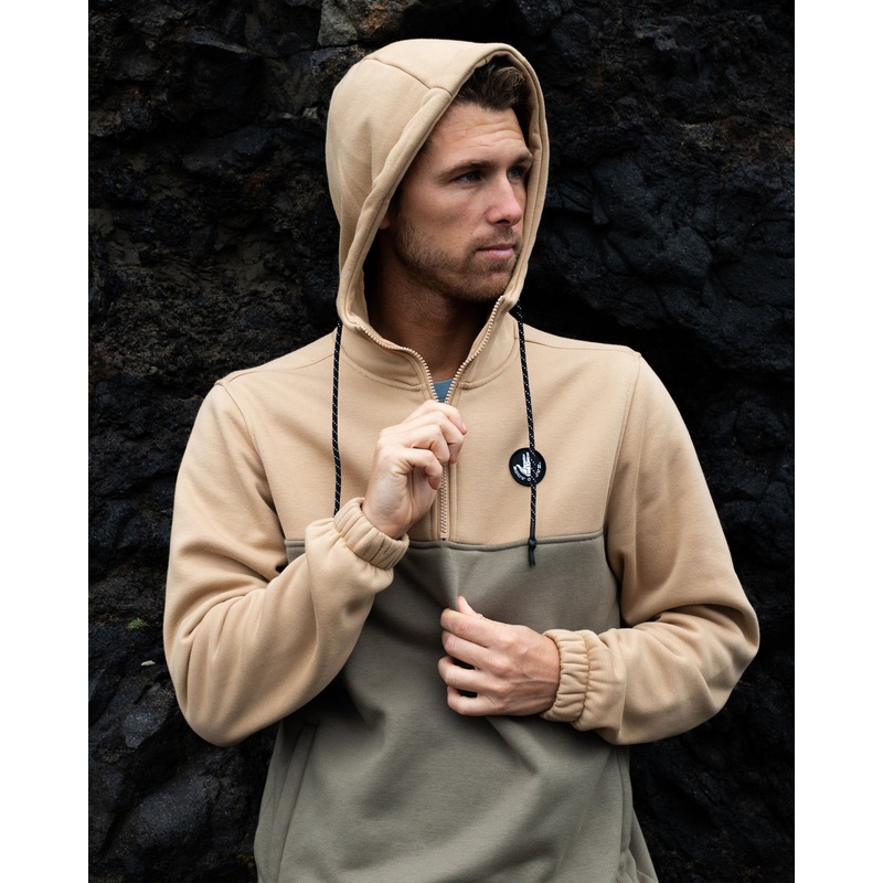 Men’s Paxton Quarter Zip Pullover Hoodie – Khaki