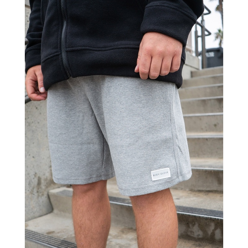 Men’s Waffle Weave Gym Shorts – Gray