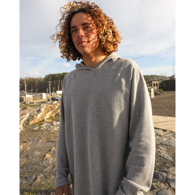 Men’s Waffle Weave Tech Hoodie – Gray
