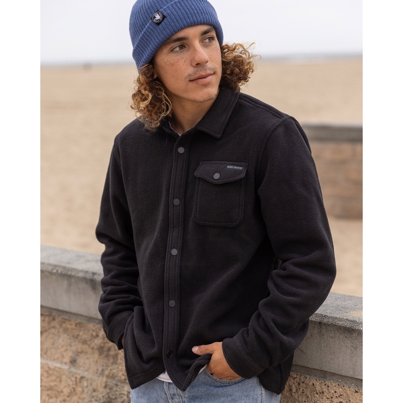 Men’s Walton Polar Fleece Button Down – Black