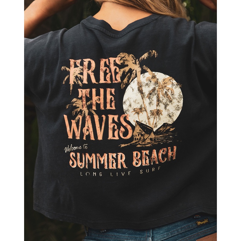 Women’s Long Live Surf Tee – Black