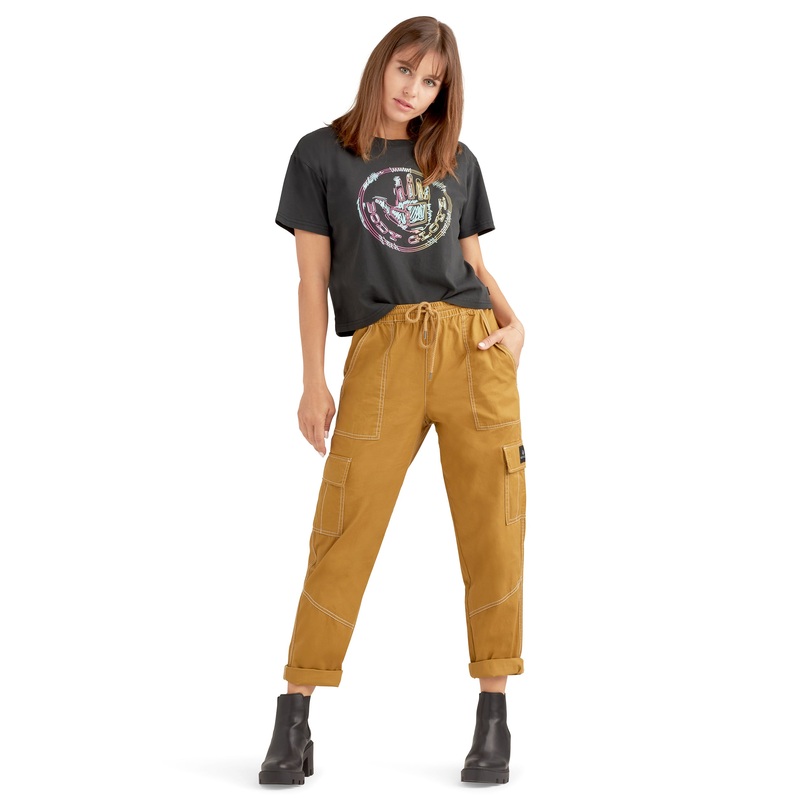 Cameila Mid-Rise Cargo Pants – Sand