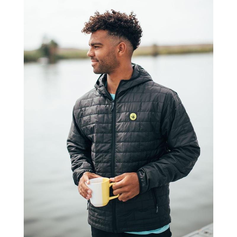 Heritage Hooded Puffer Jacket – Black
