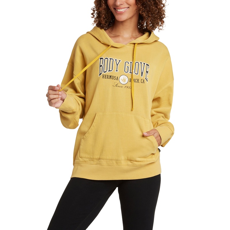 Prep School Chill Fleece Hoodie – Gold