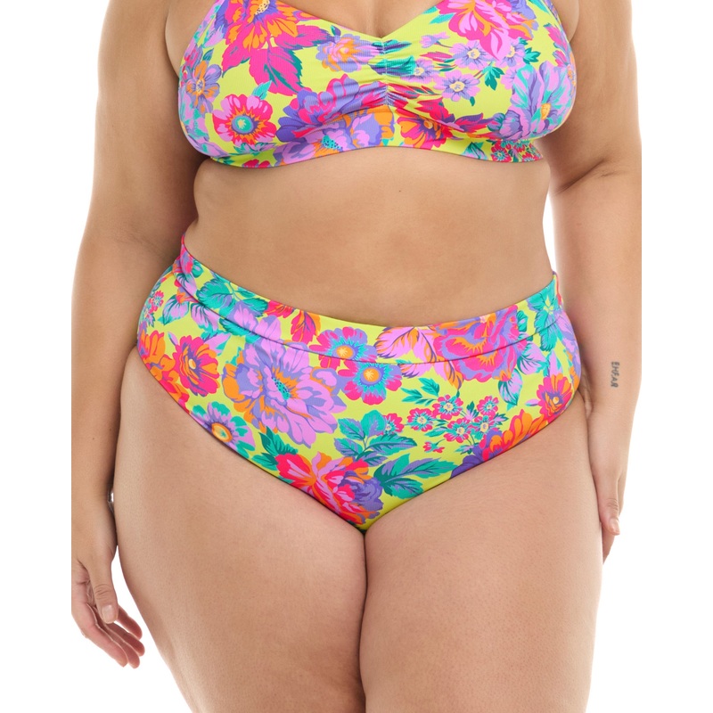Romy Marlee Plus Size High-Waist Bikini Bottom – Key Lime