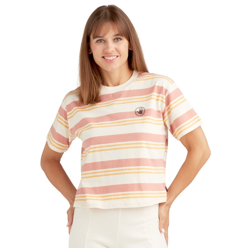 Royal Hawaiian Striped Relaxed Fit Crop T-Shirt – Mango