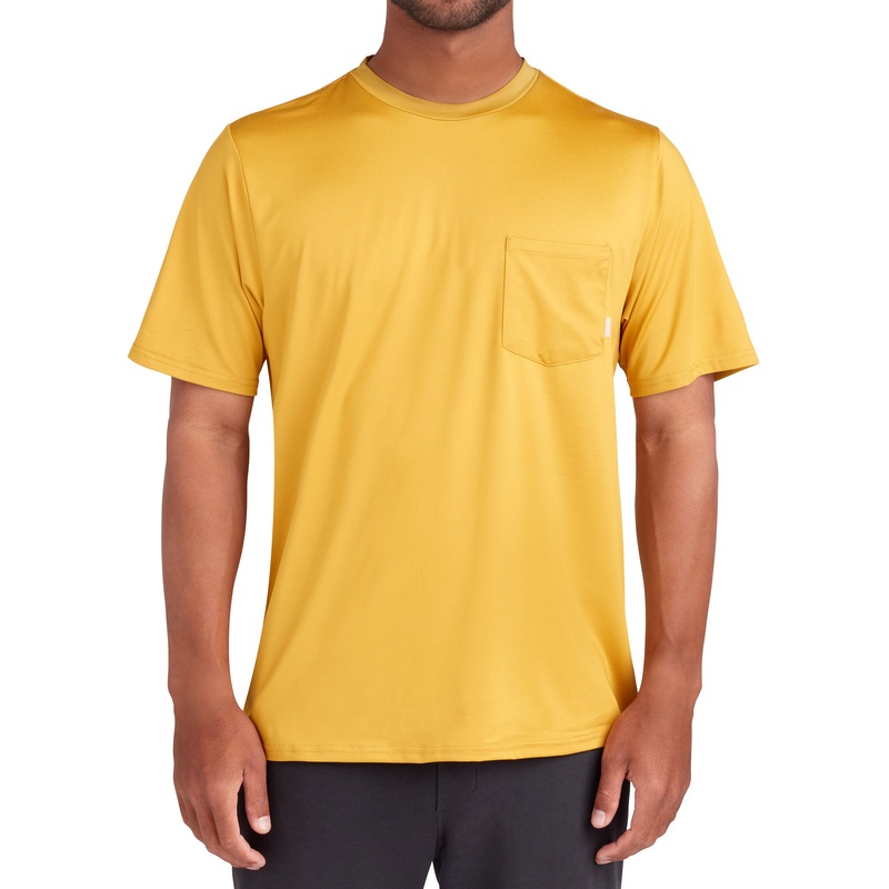 Short-Sleeved Pocket UPF 50+ T-Shirt – Mustard