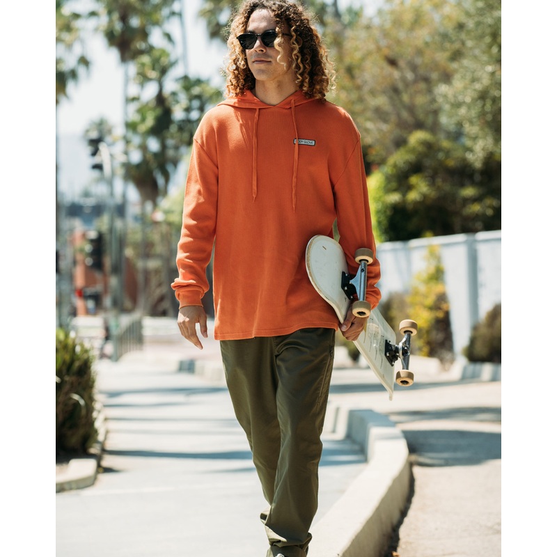 Stand Out Long-Sleeve Thermal with Hoodie – Burnt Brick