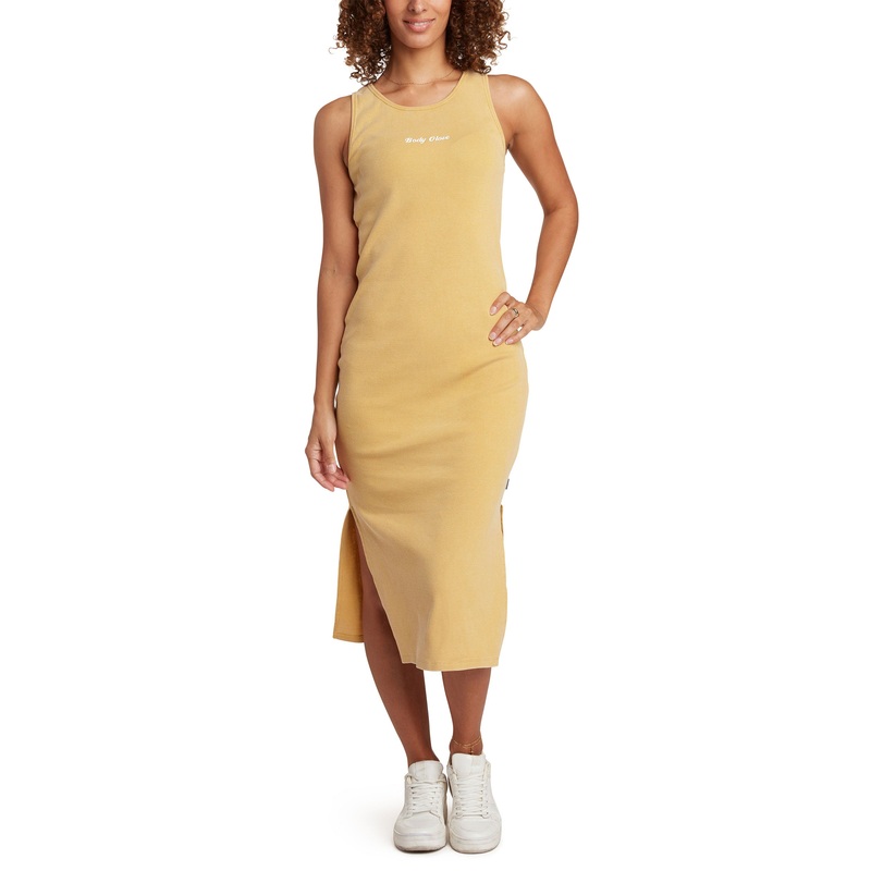 Star Struck Midi Side-Slit Dress – Gold