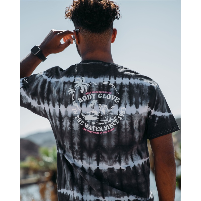 Waterborne Tie-Dye Short-Sleeved T-shirt – Black/White