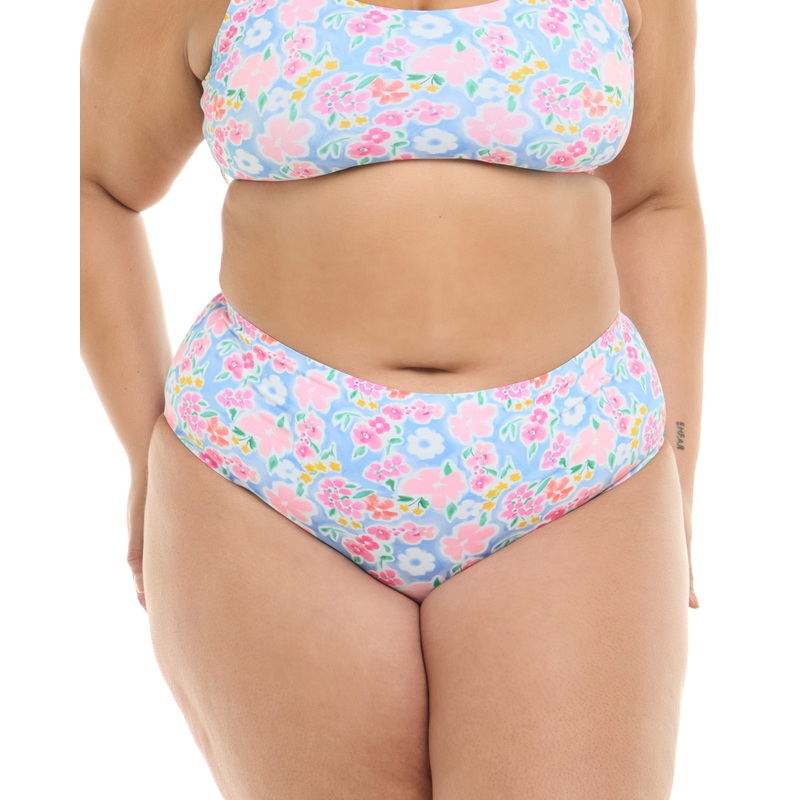 Daydream High Tide Reversible Plus Size Swim Bottom – Sky