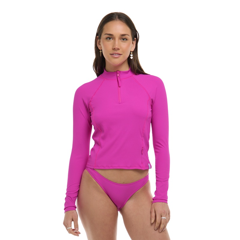 Ibiza Raelynn Long Sleeve Rashguard – Fuchsia