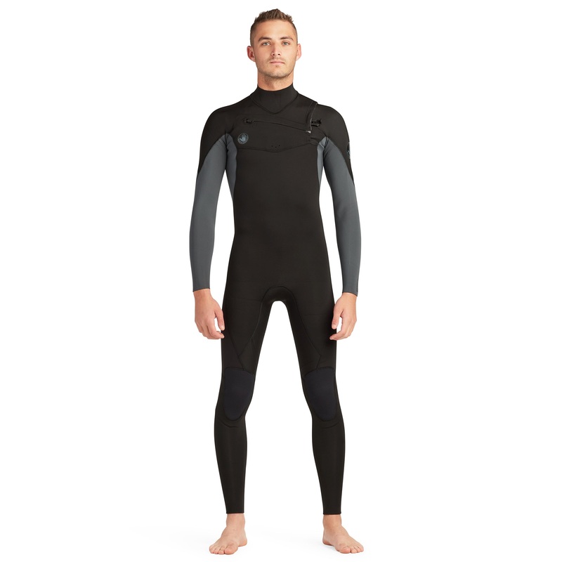 Phoenix 3/2mm Men’s Chest-Zip Fullsuit – Black/Charcoal