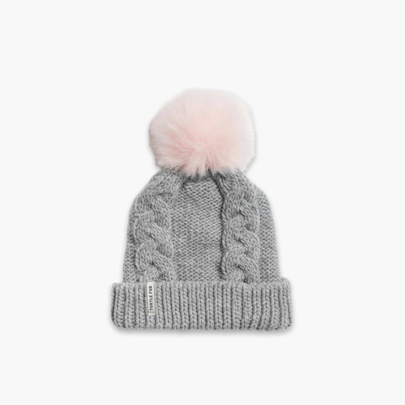 Turtle Fur Lizzy Faux Fur Pom Beanie – Youth