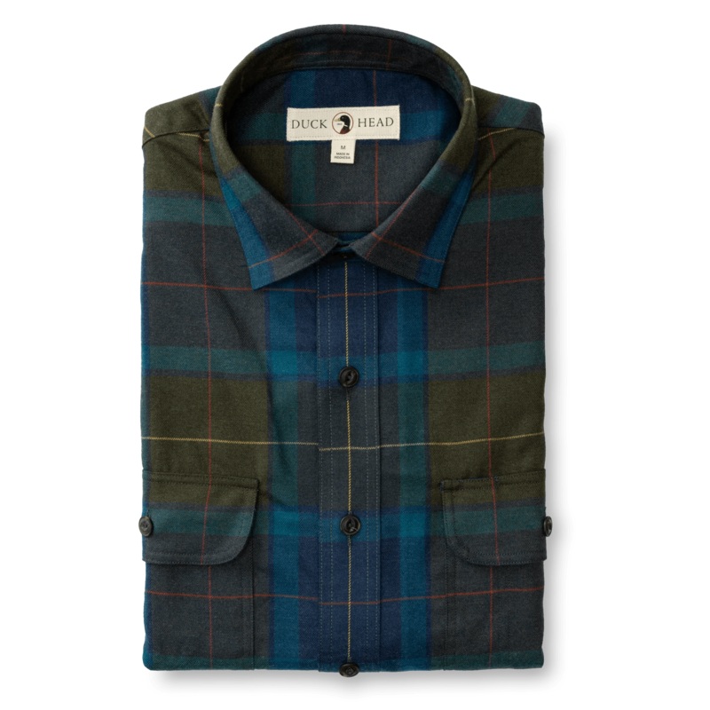 Duck Head Performance Flannel Sport Shirt Holman Plaid – Men’s