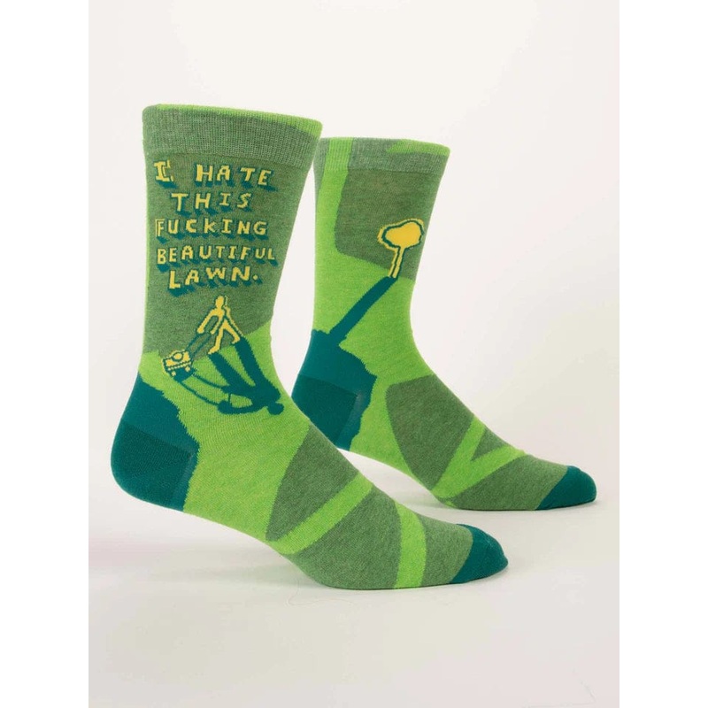 Blue Q I Hate This F**king Beautiful Lawn Crew Socks – Men’s