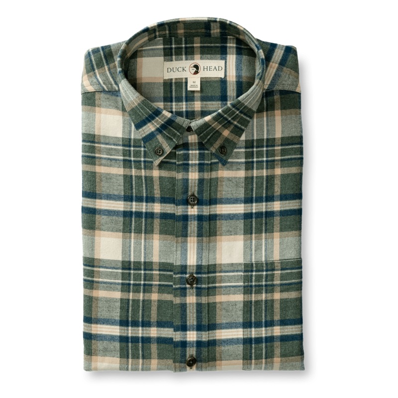 Duck Head Cotton Flannel Sport Shirt Stoker Plaid – Men’s