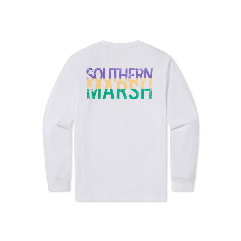 Southern Marsh Color Bands Tee Mardi Gras Longsleeve – Men’s