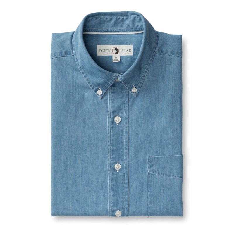 Men’s DuckHead Longsleeve Denim Twill Sport Shirt