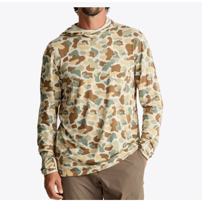 Free Fly Men’s Bamboo Lightweight Hoodie in Vintage Camo