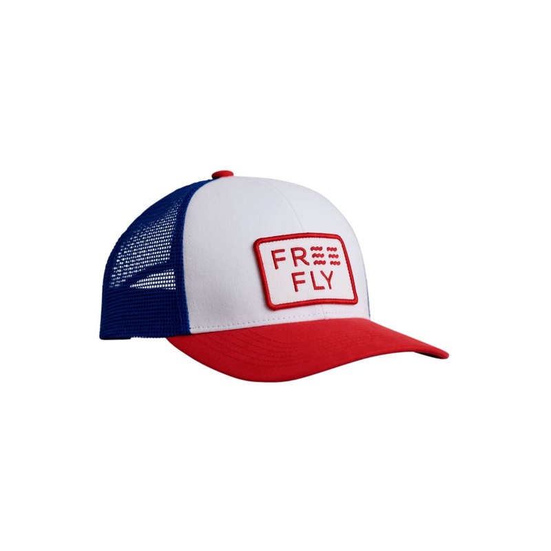 Free Fly Youth Wave Trucker Hat in Bright Red