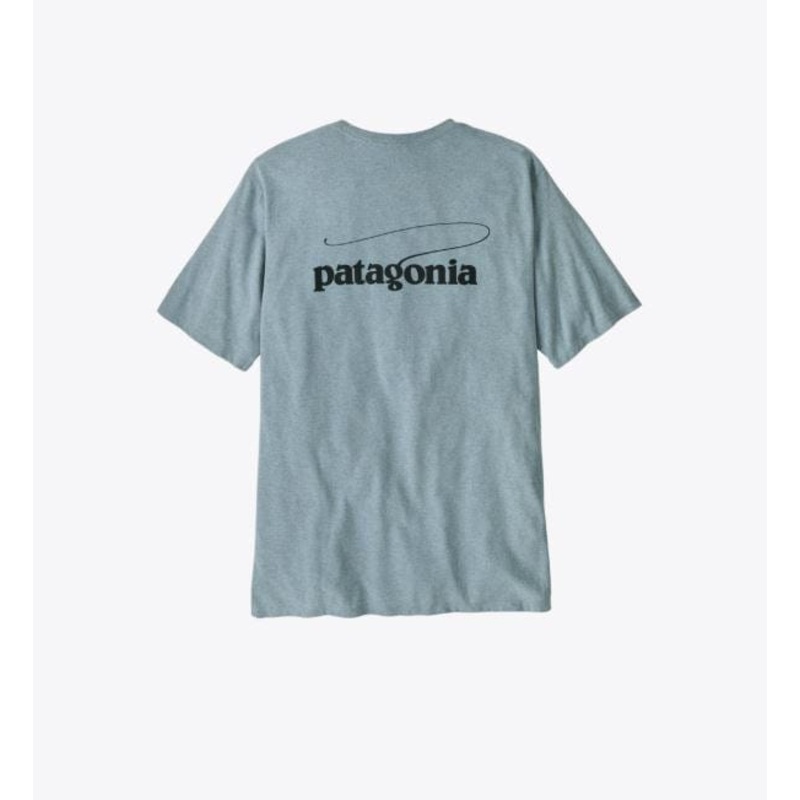 Patagonia Men’s Casting Logo Respsibili Tee in Thermal Blue